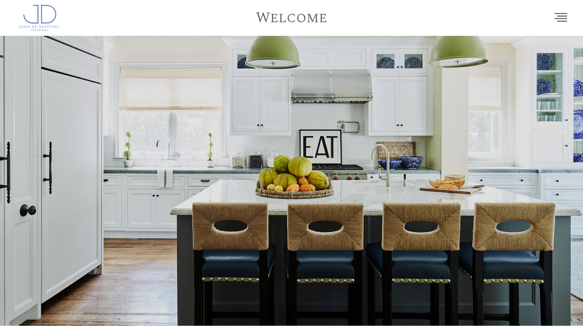 John De Bastiani Interiors - Welcome Screen